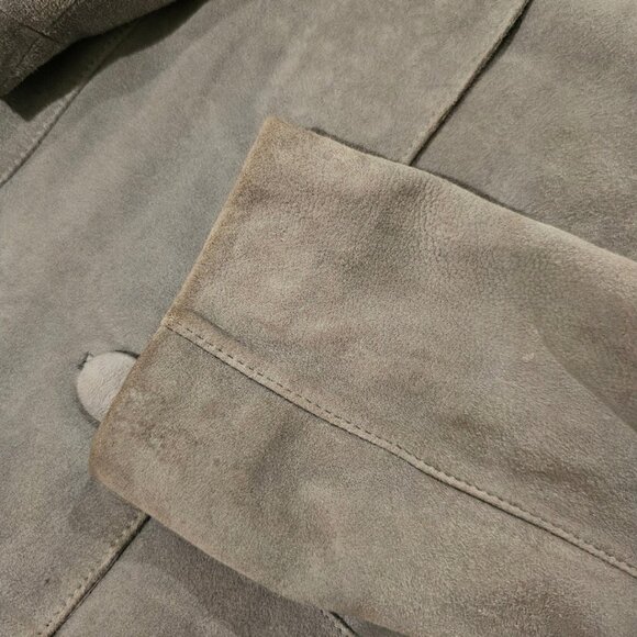 Ann Taylor Grey Leather Jacket Size 6 - Picture 9 of 9